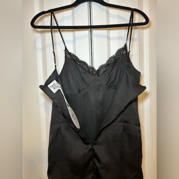 Princess Polly - Chic Maple Mae Mini Black Dress Satin Lace Slip in Size 4 - Picture 7 of 9